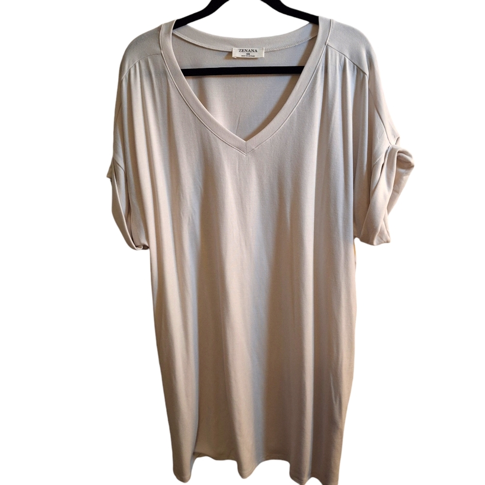 T-shirt dress v-neck with pockets plus sized 3x